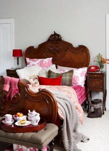 Dark wood French antique bed