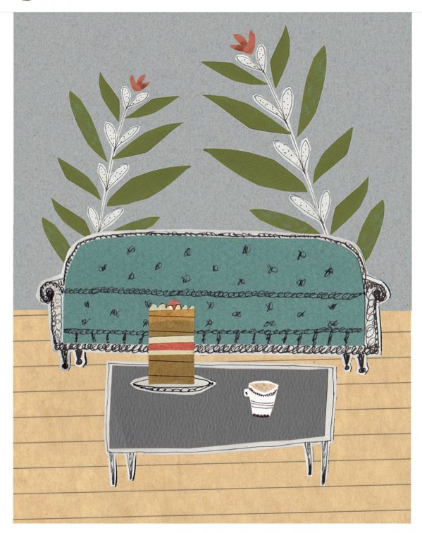 Lilly Rossiter's couch collage on Charis White Interiors blog