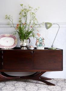 Mid Century sideboard/Laura Ashley carpet