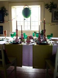 Vintage Christmas table setting